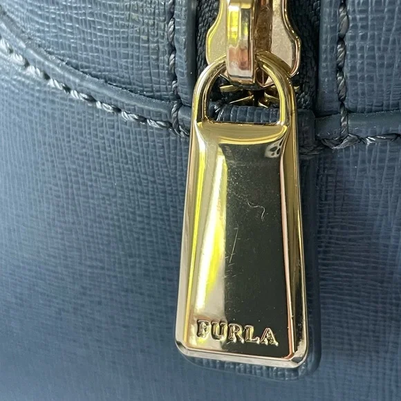 Furla blue leather crossbody satchel bag - Picture 9 of 16